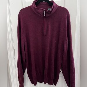 Orvis men’s 1/4 zip pullover wool cashmere blend elbow pads sweater